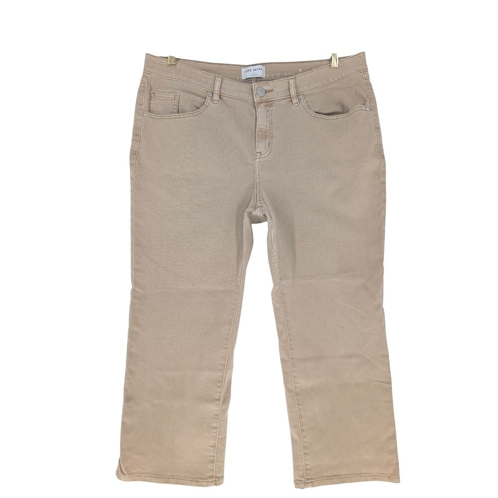 Lane Bryant Tan Khaki Signature Fit Flex Magic‎ Waistband Straight Crop Pants 16